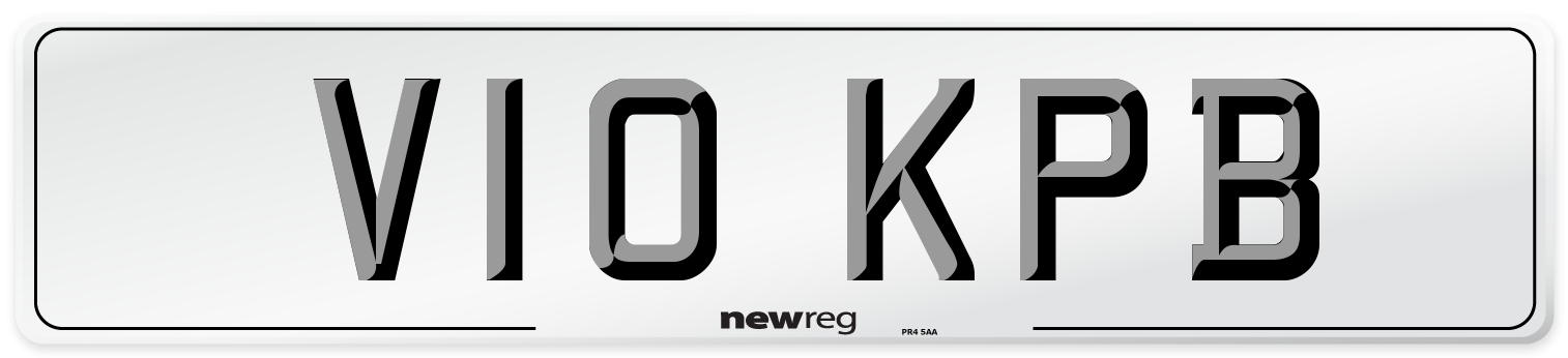 V10 KPB Front Number Plate