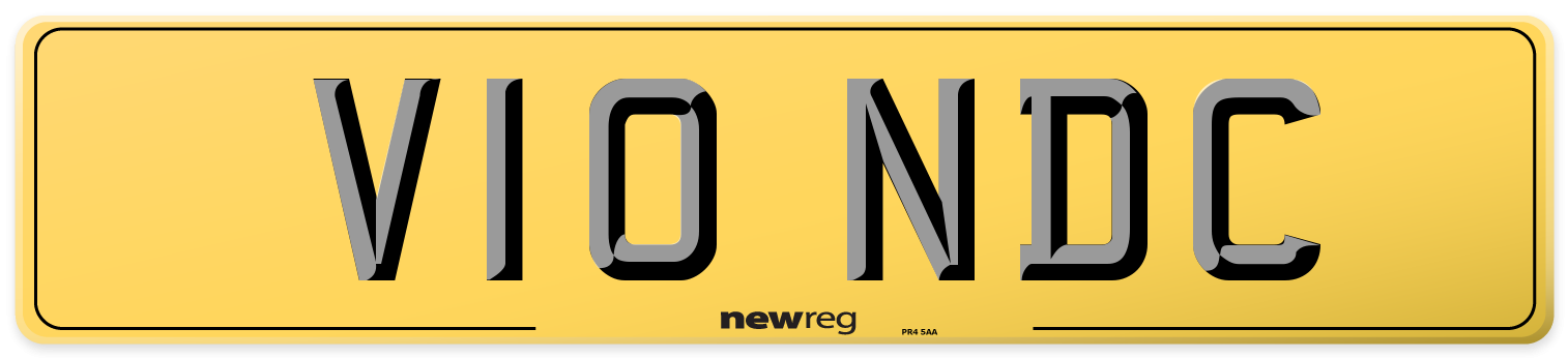 V10 NDC Rear Number Plate