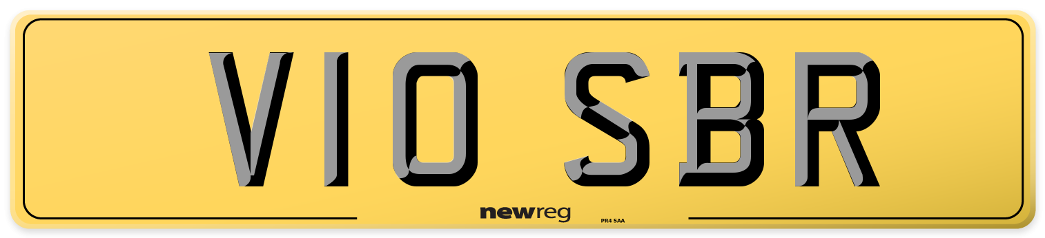 V10 SBR Rear Number Plate