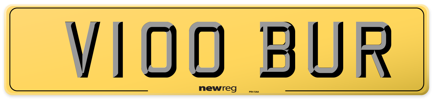 V100 BUR Rear Number Plate