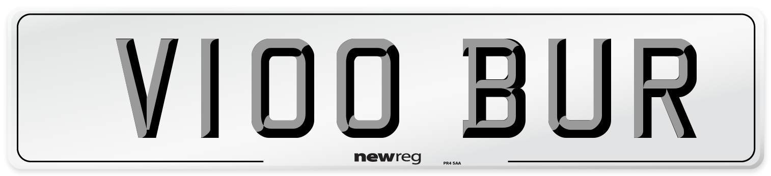 V100 BUR Front Number Plate