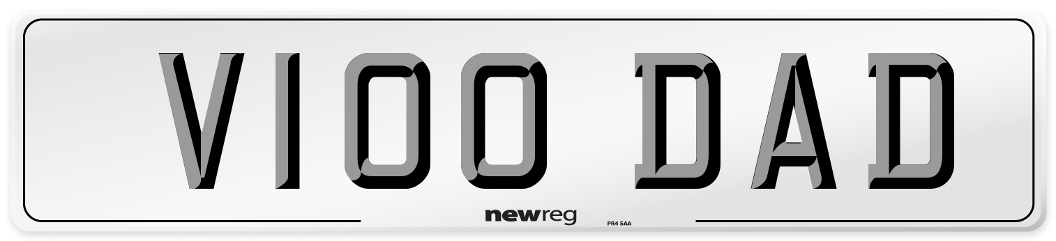 V100 DAD Front Number Plate