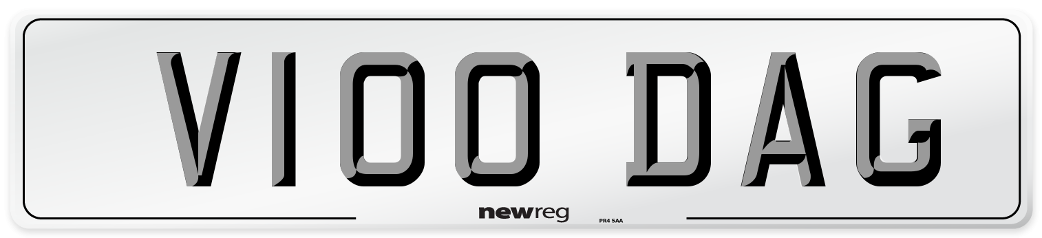 V100 DAG Front Number Plate