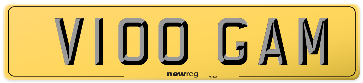 V100 GAM Rear Number Plate
