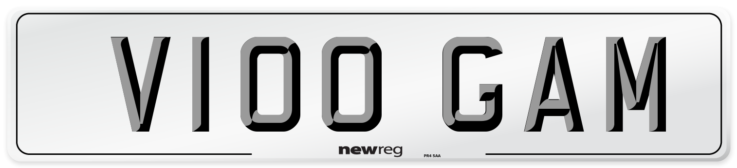 V100 GAM Front Number Plate