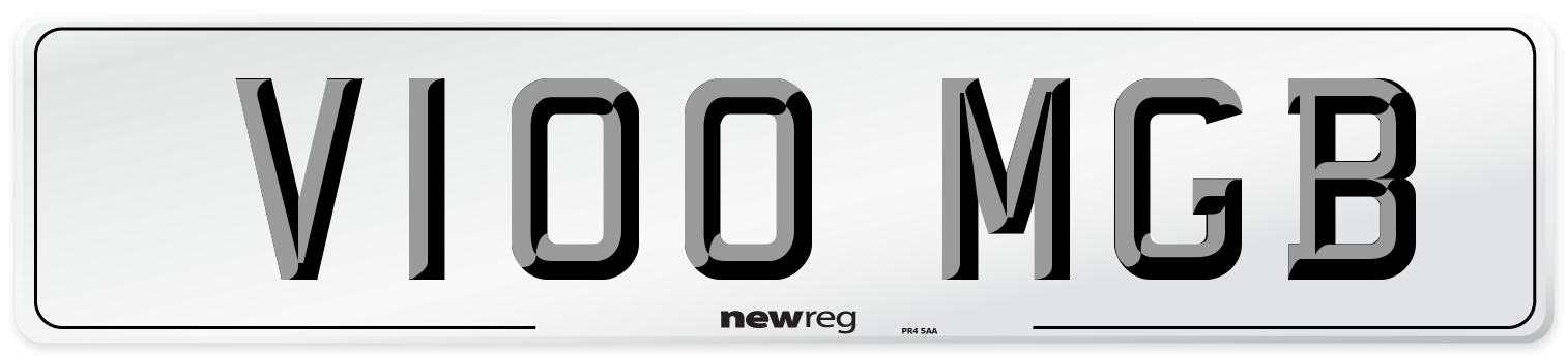 V100 MGB Front Number Plate