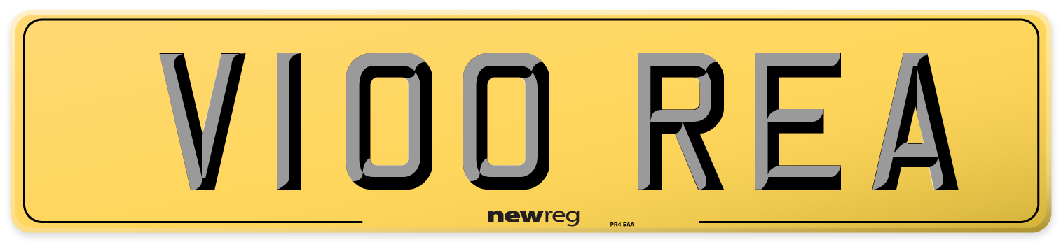 V100 REA Rear Number Plate