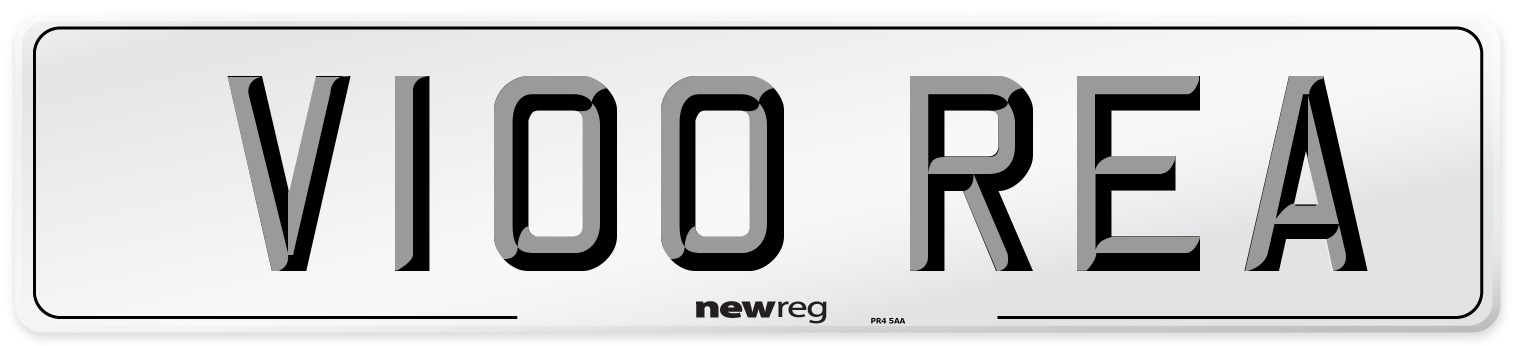 V100 REA Front Number Plate