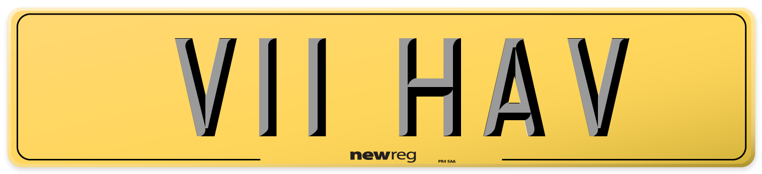V11 HAV Rear Number Plate