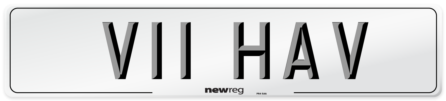 V11 HAV Front Number Plate