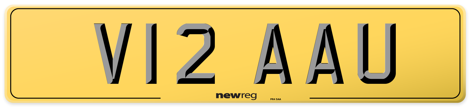 V12 AAU Rear Number Plate