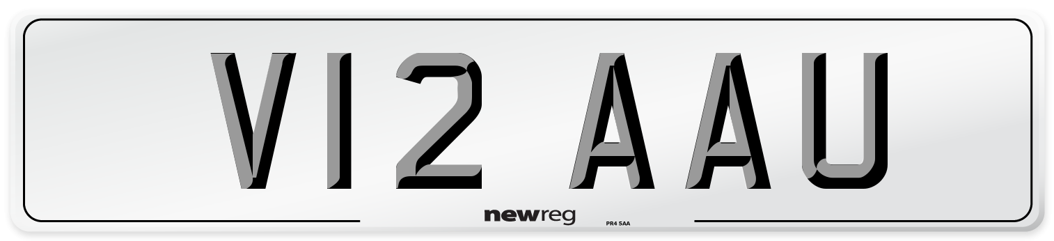 V12 AAU Front Number Plate