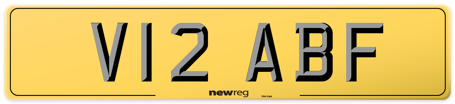 V12 ABF Rear Number Plate