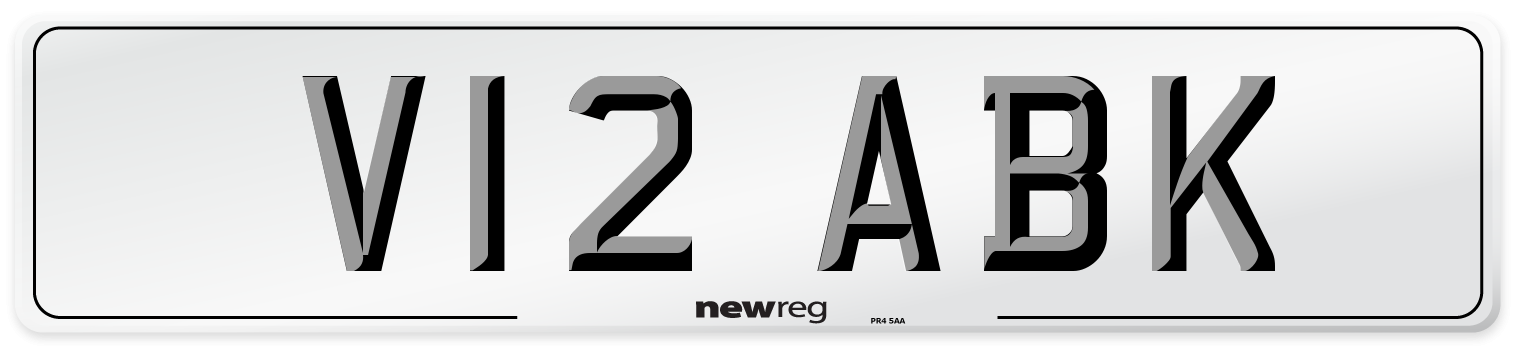 V12 ABK Front Number Plate