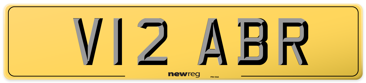 V12 ABR Rear Number Plate