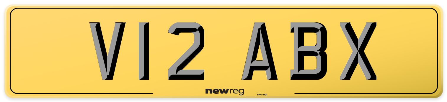 V12 ABX Rear Number Plate