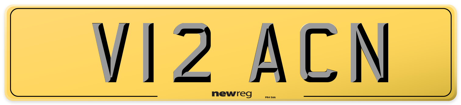 V12 ACN Rear Number Plate