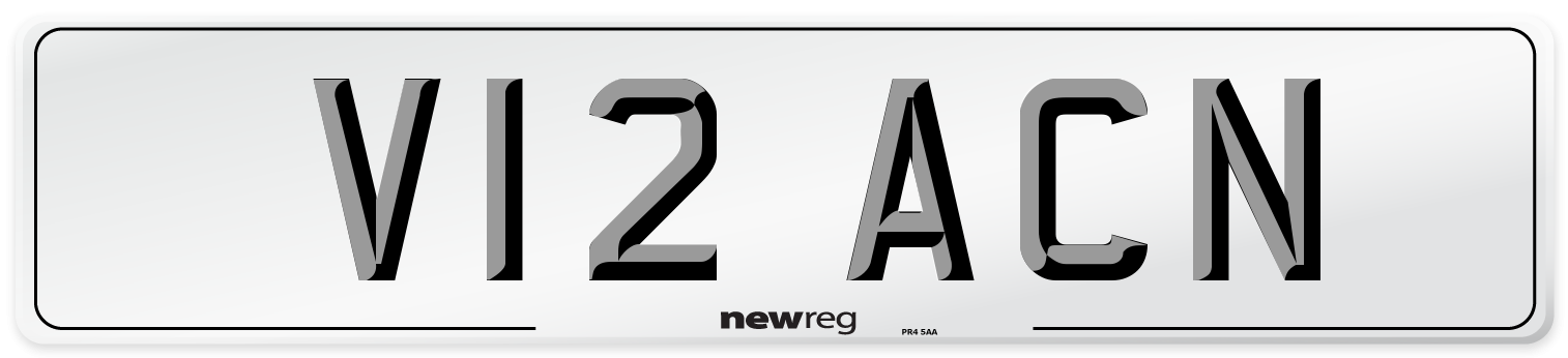 V12 ACN Front Number Plate
