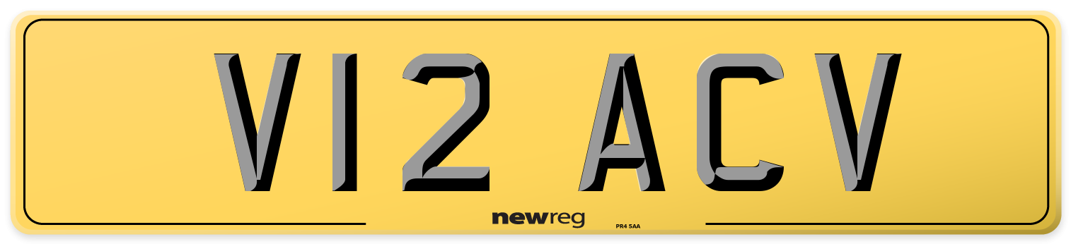 V12 ACV Rear Number Plate