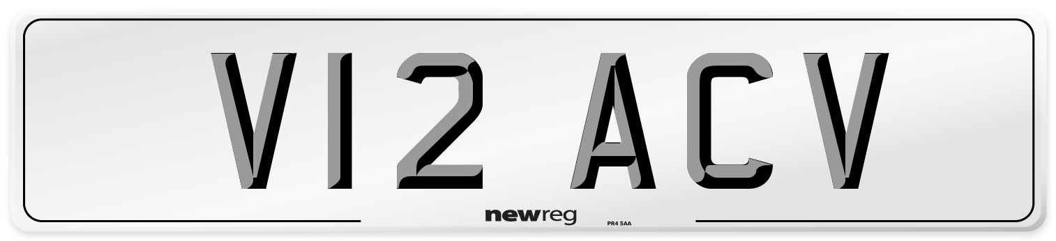 V12 ACV Front Number Plate
