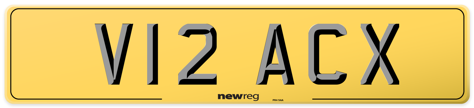 V12 ACX Rear Number Plate