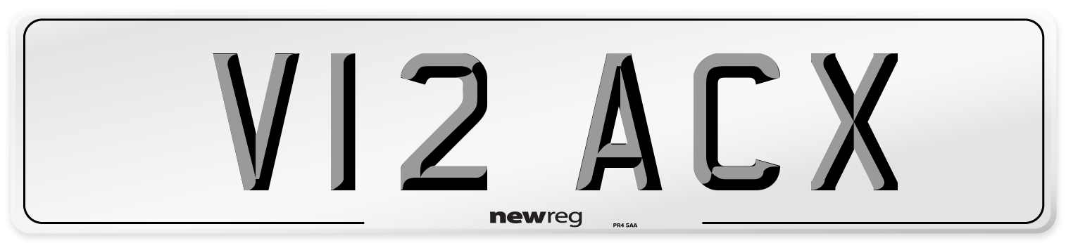 V12 ACX Front Number Plate