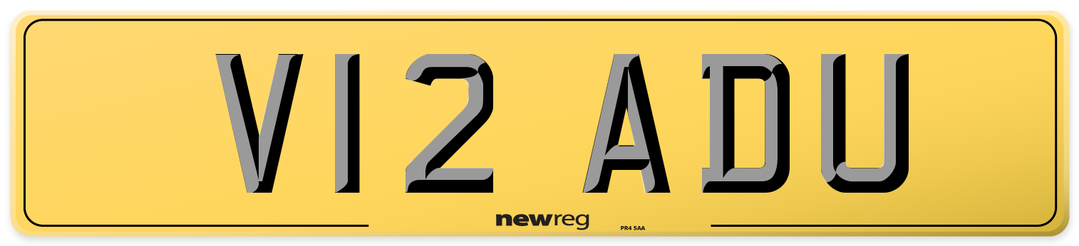 V12 ADU Rear Number Plate