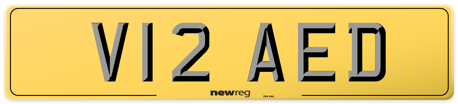 V12 AED Rear Number Plate
