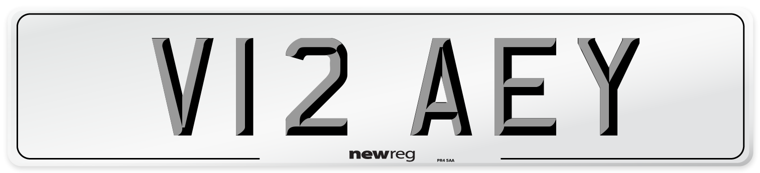 V12 AEY Front Number Plate