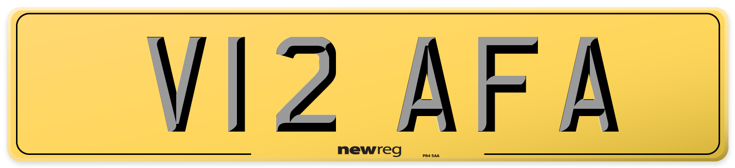 V12 AFA Rear Number Plate