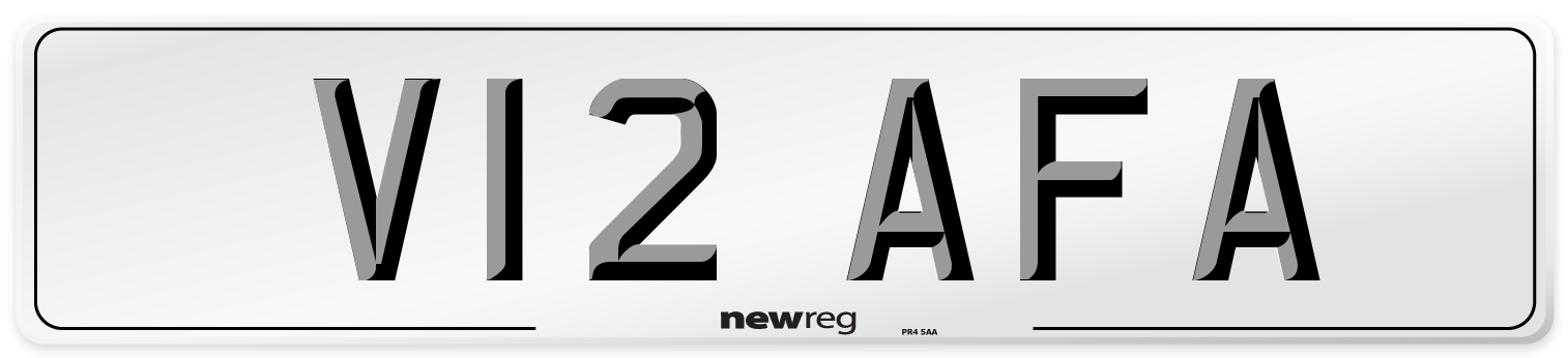 V12 AFA Front Number Plate