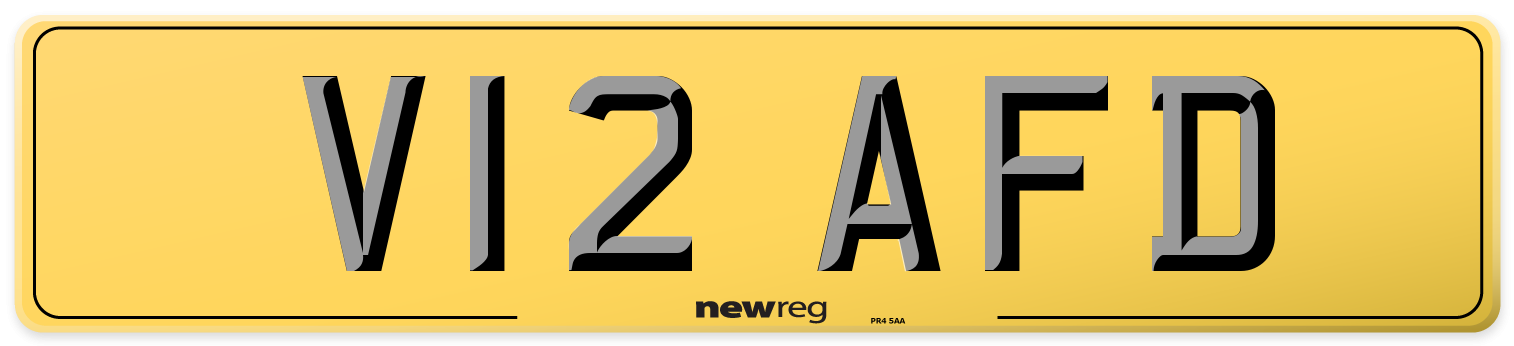 V12 AFD Rear Number Plate