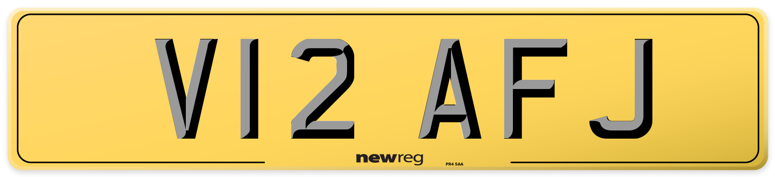 V12 AFJ Rear Number Plate