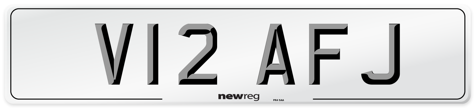 V12 AFJ Front Number Plate