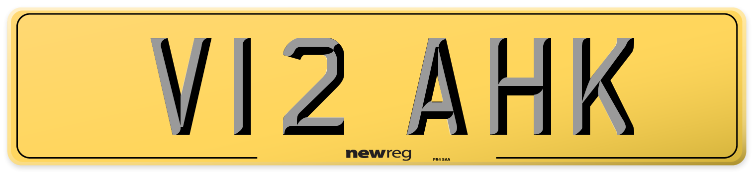 V12 AHK Rear Number Plate
