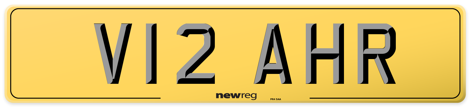V12 AHR Rear Number Plate