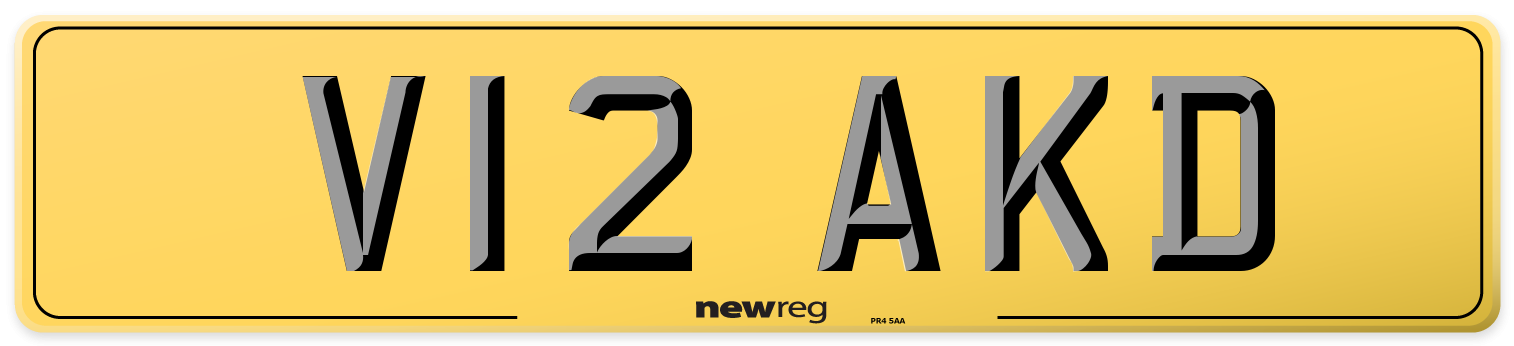 V12 AKD Rear Number Plate