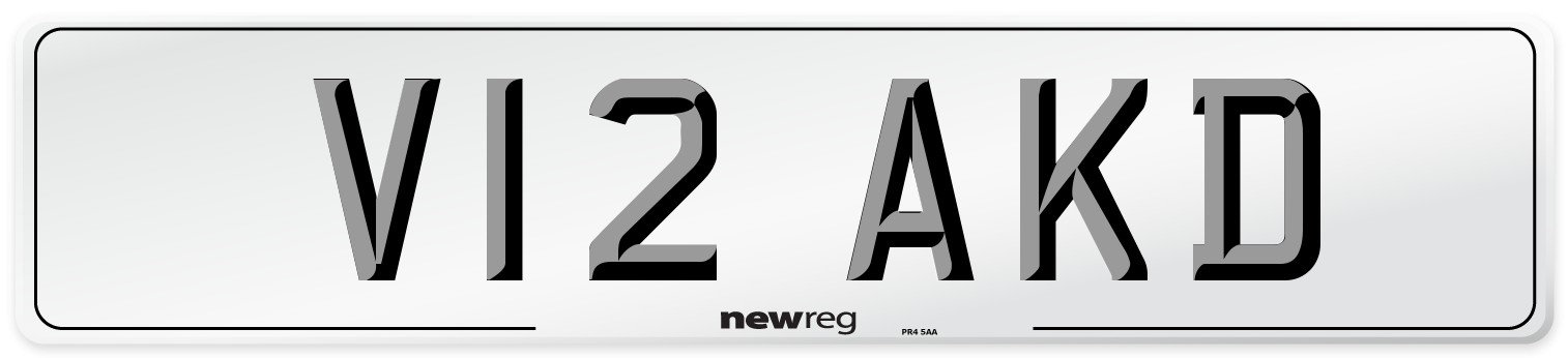 V12 AKD Front Number Plate