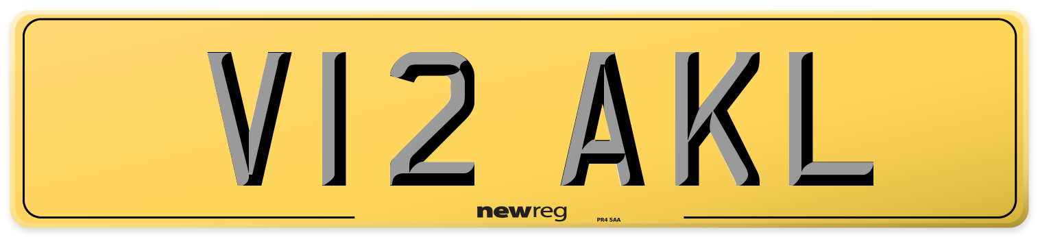 V12 AKL Rear Number Plate