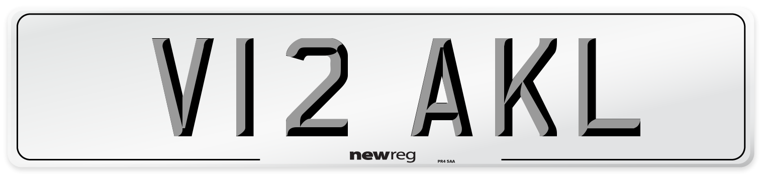 V12 AKL Front Number Plate