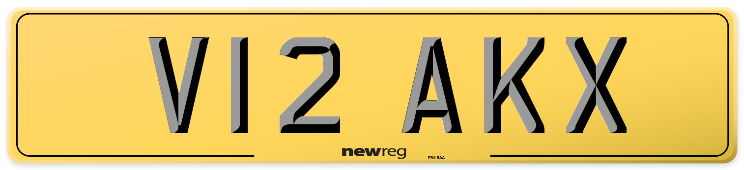 V12 AKX Rear Number Plate