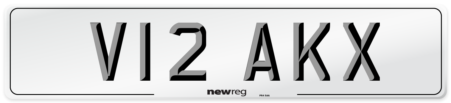 V12 AKX Front Number Plate