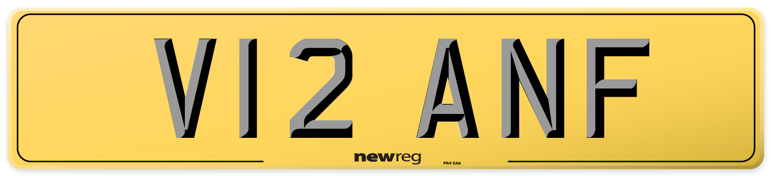 V12 ANF Rear Number Plate