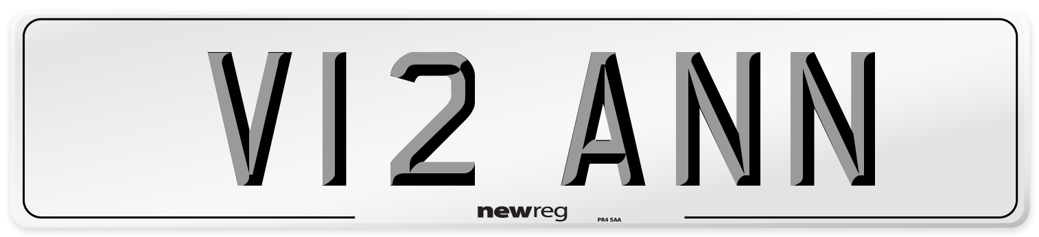 V12 ANN Front Number Plate
