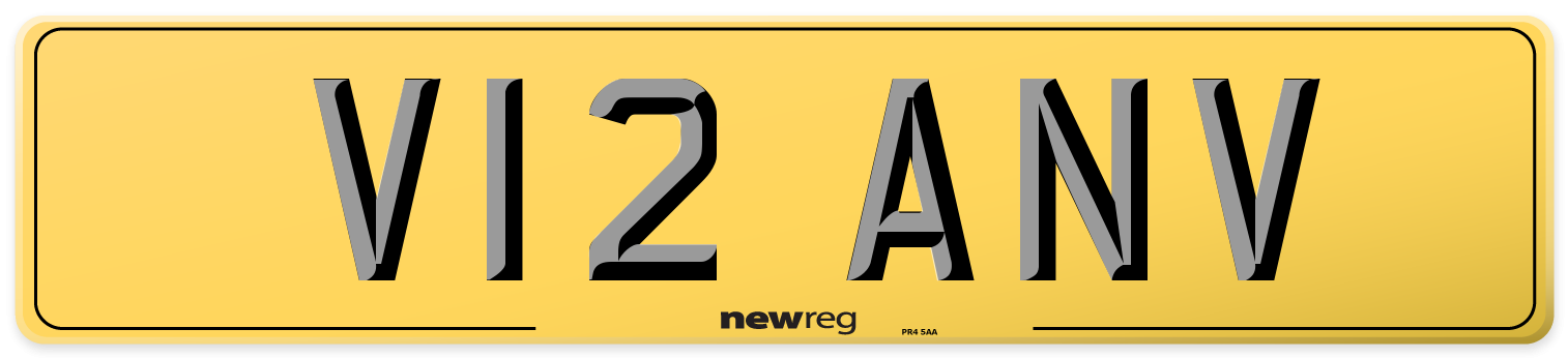 V12 ANV Rear Number Plate