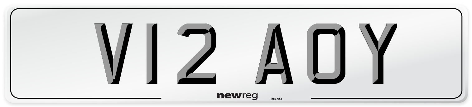 V12 AOY Front Number Plate