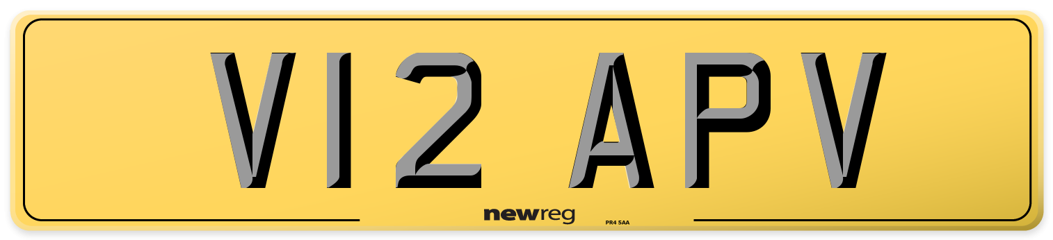 V12 APV Rear Number Plate