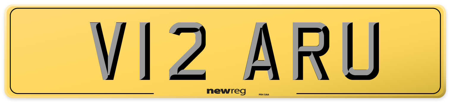 V12 ARU Rear Number Plate