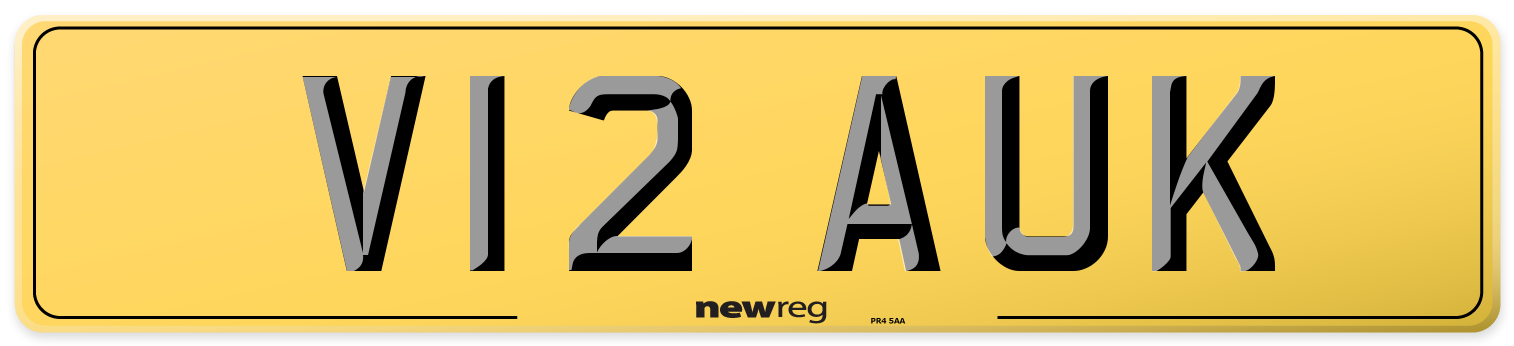 V12 AUK Rear Number Plate