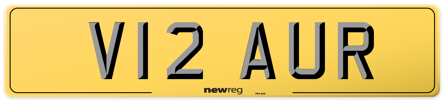 V12 AUR Rear Number Plate
